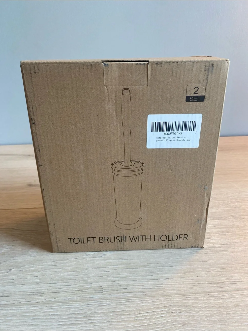 Amazon Bronze Toilet Brush and Covered Holder Set